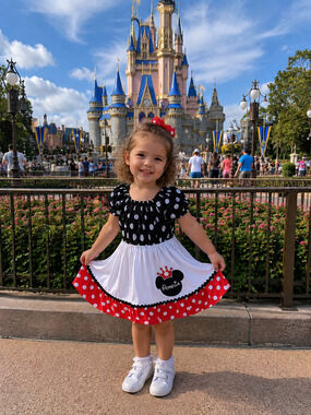 Disney Minnie Mouse customized Amelia dress 3T costume vacation kidcore whimsy